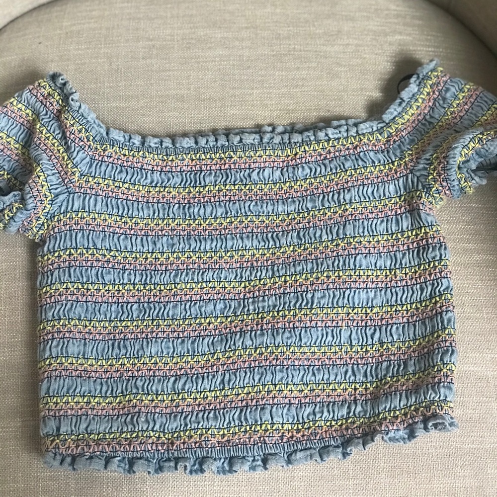 Cropped off the shoulder top